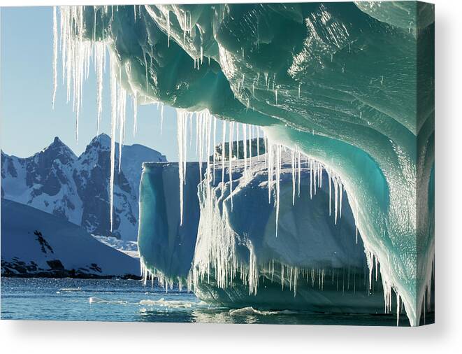 Water's Edge Canvas Print featuring the photograph Iceberg, Lemaire Channel, Antarctica by Paul Souders