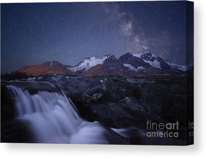 Milky Way Canvas Print featuring the photograph Icefields at Night by Dan Jurak