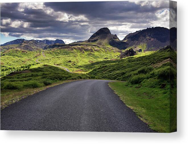 Tranquility Canvas Print featuring the photograph Iceland Roads by Dennis Fischer Photography