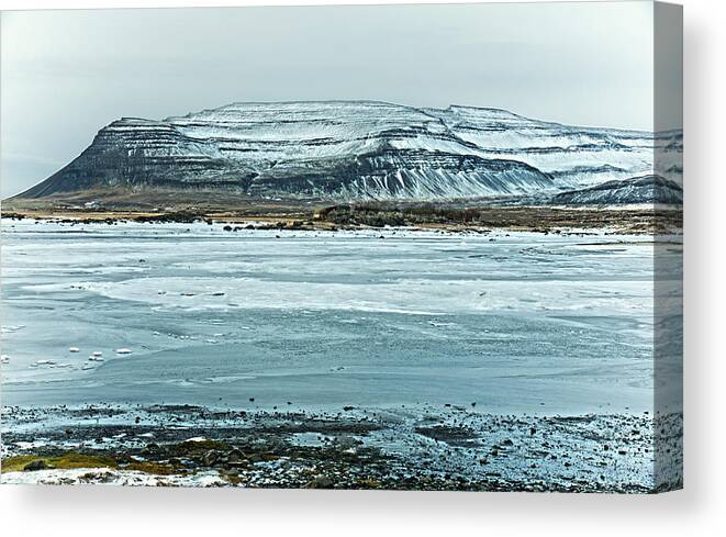 Ice Canvas Print featuring the photograph Icelandic Winter Landscape by Mike Santis