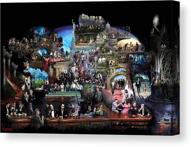 Icones Of History And Entertainment Canvas Print featuring the mixed media Icons Of History And Entertainment by Ylli Haruni
