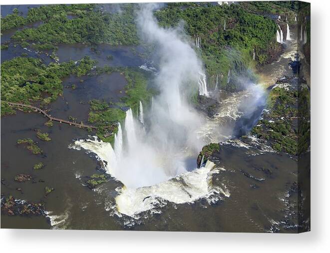 Argentina Canvas Print featuring the photograph Iguazu Falls by Alfred Pasieka