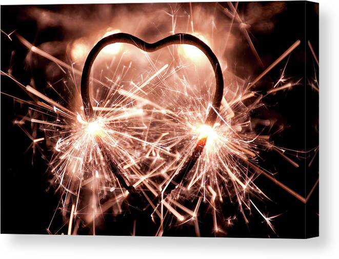 Illuminated Heart Shaped Sparkler Canvas Print / Canvas Art by 400tmax -  Fine Art America