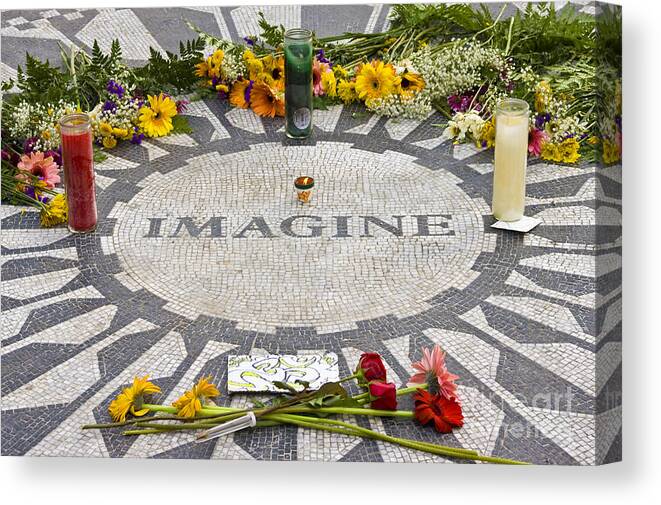 John Lennon Canvas Print featuring the photograph Imagine by Anthony Sacco