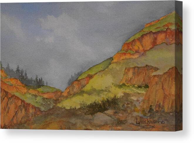 Bluffs Canvas Print featuring the painting Imnaha Bluffs by Lynne Wright