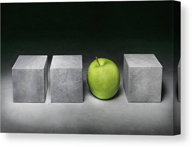 Apple Canvas Print featuring the photograph In Between by Christophe Verot