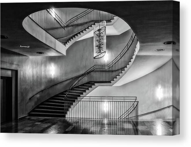 Stairs Canvas Print featuring the photograph In The Hallway by Peter Pfeiffer
