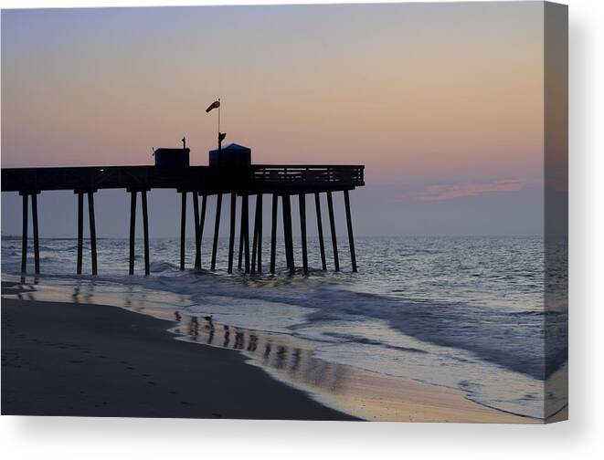 Morning Canvas Print featuring the photograph In the Morning on the Beach Ocean City by Bill Cannon
