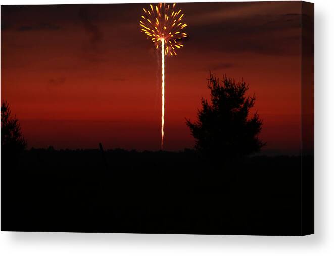 Fireworks At Sunset Canvas Print featuring the photograph Independence Day 2013 2 by Scott Hovind
