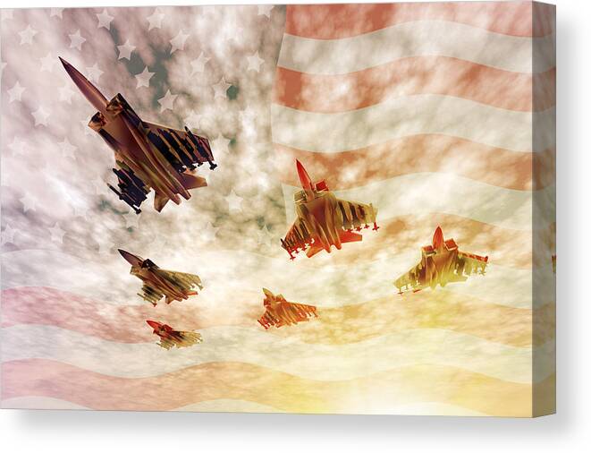 Air Force Canvas Print featuring the digital art Independence Day by Carol and Mike Werner
