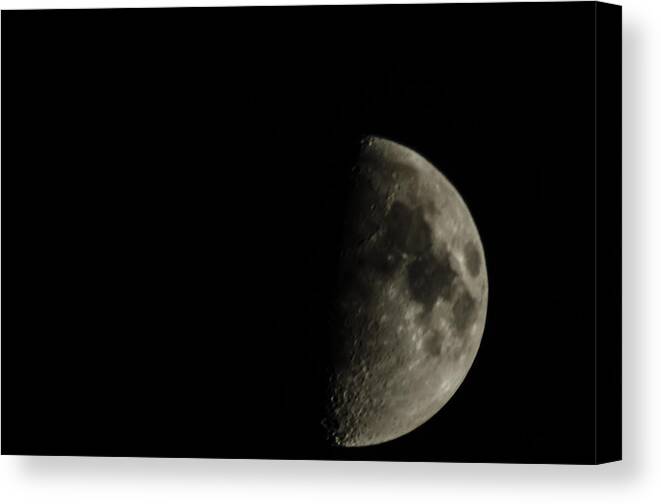 Moon Canvas Print featuring the photograph Half Moon by Alan Marlowe
