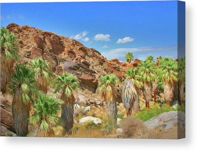 Landscape Canvas Print featuring the photograph Indian Canyons View In Palm Springs by Ben and Raisa Gertsberg