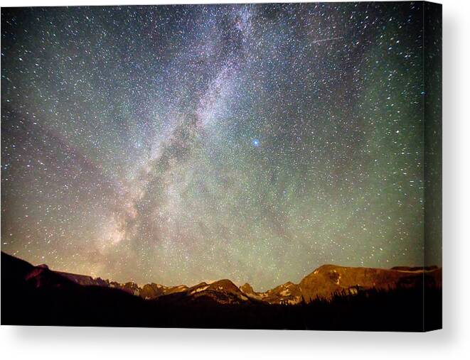 Milky Way Canvas Print featuring the photograph Indian Peaks Milky Way by James BO Insogna