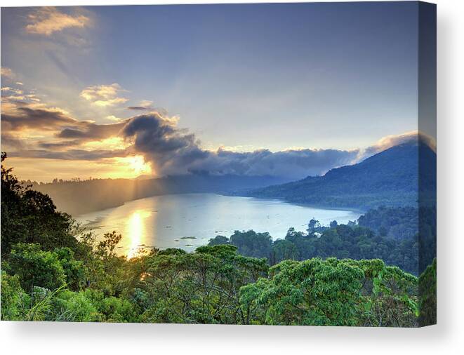 Scenics Canvas Print featuring the photograph Indonesia, Bali, Mountain And Lakes by Michele Falzone