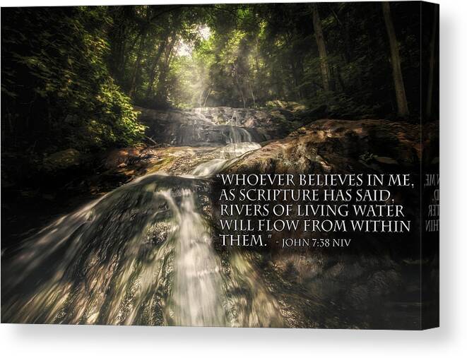 Water Canvas Print featuring the photograph Inspiration Falls by Joshua Minso