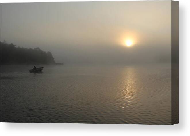 Fog Canvas Print featuring the photograph Into The Fog by Debbie Oppermann
