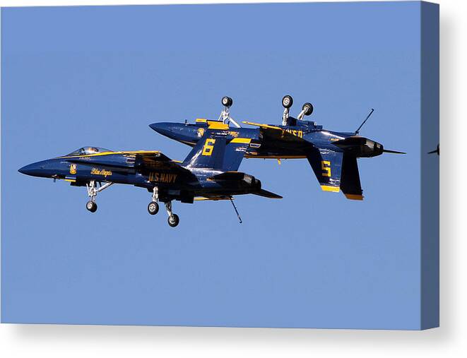 Blue Angels Canvas Print featuring the photograph Inverted Angel by John Freidenberg
