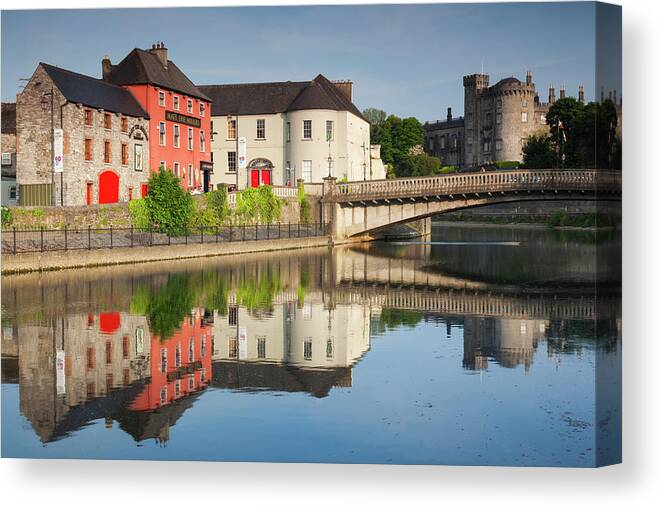 Bar Canvas Print featuring the photograph Ireland, County Kilkenny, Pubs by Walter Bibikow