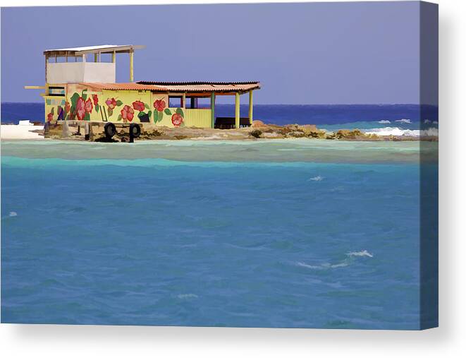 Aruba Canvas Print featuring the photograph Island Fisherman Hut of Aruba by David Letts