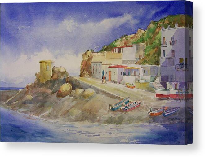 Aeolian Islands Canvas Print featuring the painting Island Hopping by Sue Kemp