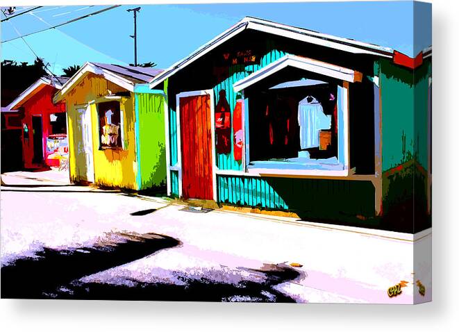 Island Life Canvas Print featuring the painting Island Life 3 - Shopping by CHAZ Daugherty