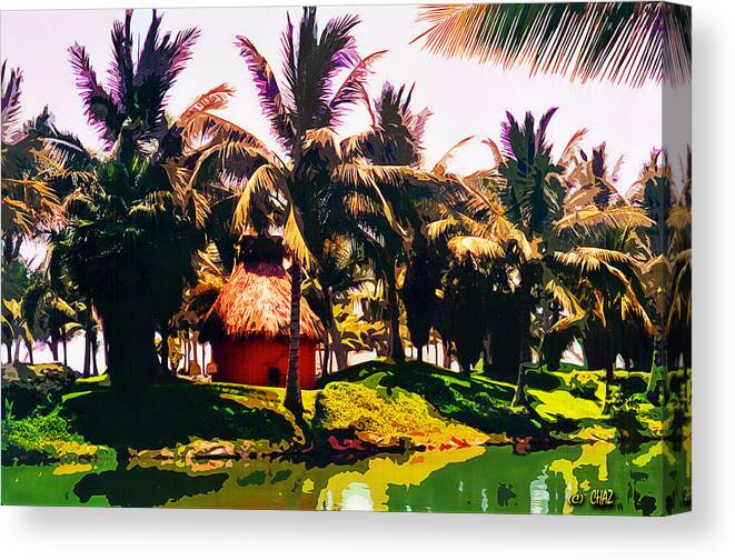 Tropical Island Canvas Print featuring the painting Island Paradise by CHAZ Daugherty