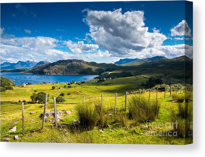 Scotland Canvas Print featuring the photograph Picturesque Landscape Near Isle of Skye in Scotland by Andreas Berthold
