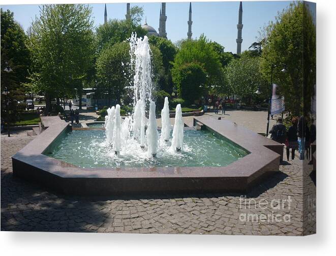 Turkey Canvas Print featuring the photograph Istanbul fountain by Ted Pollard
