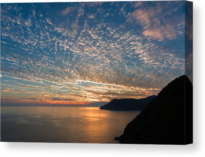 Cinque Terre Canvas Print featuring the photograph Italian Riviera Sunset by Carl Amoth