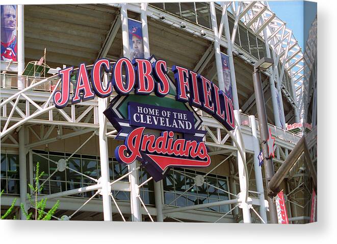 America Canvas Print featuring the photograph Jacobs Field - Cleveland Indians by Frank Romeo