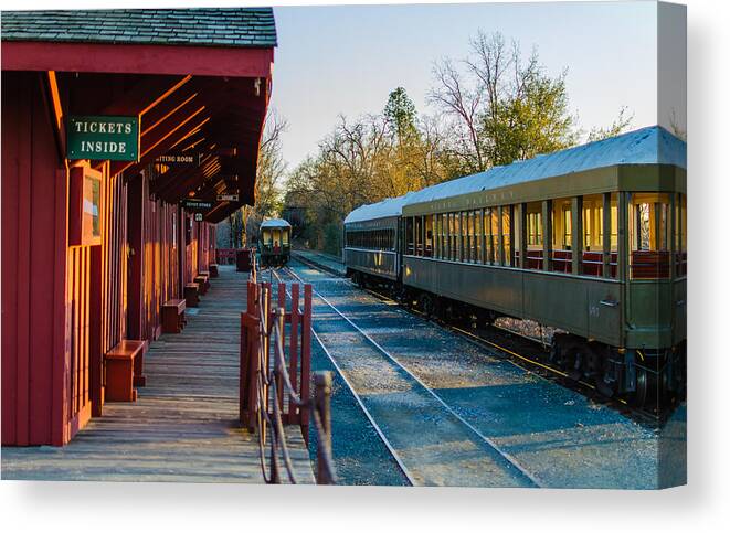 Railtown 1897 Canvas Print featuring the photograph Jamestown Station by Mike Ronnebeck