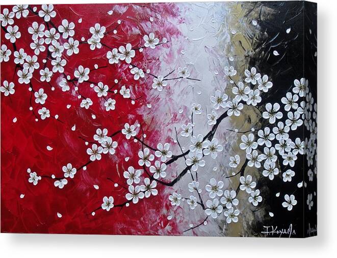 Abstract Canvas Print featuring the painting Japanese plum blossoms by Tomoko Koyama