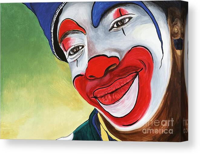 Clown Canvas Print featuring the painting Jason The Clown by Patty Vicknair
