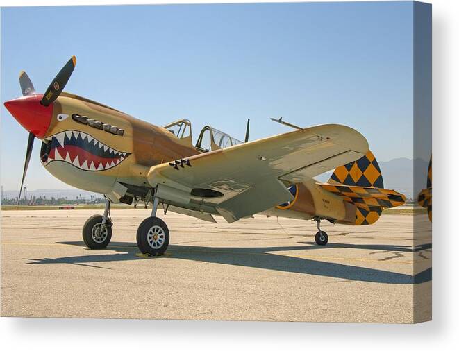 P40 Warhawk Canvas Print featuring the photograph Jaws by Jeff Cook