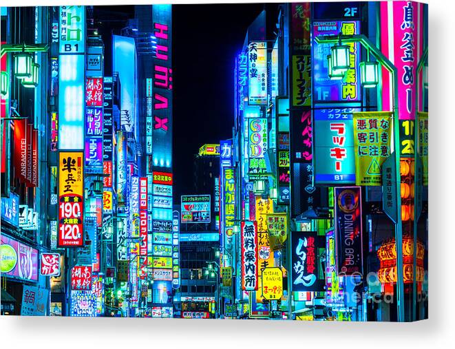 Tokyo Canvas Print featuring the photograph Kabuki-Cho district - Shinjuku - Tokyo - Japan by Luciano Mortula