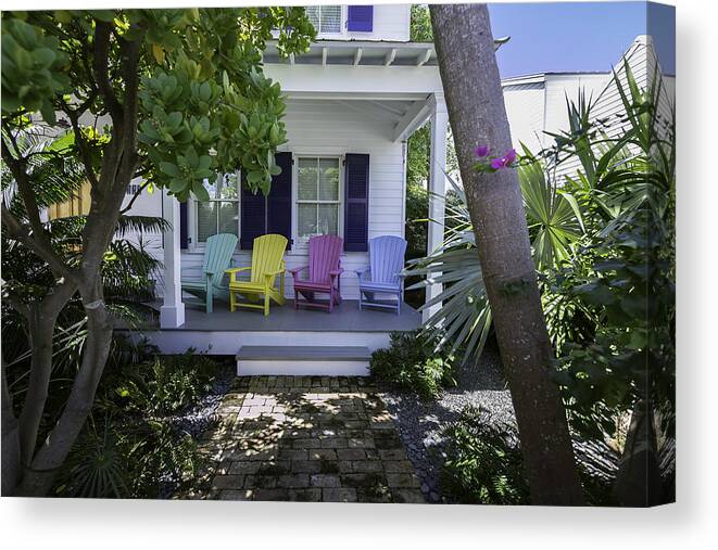 Key West Canvas Print featuring the photograph Key West Chairs by Paul Plaine