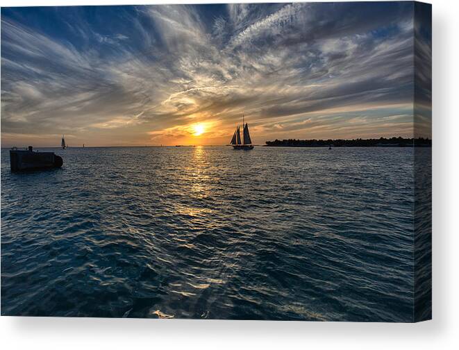 Florida Canvas Print featuring the photograph Key West Sunset by John Hoey