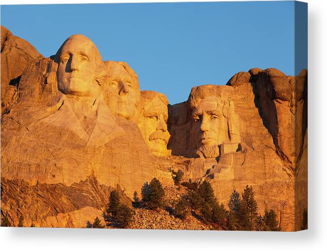 Tranquility Canvas Print featuring the photograph Keystone, South Dakota, Exterior View by Walter Bibikow