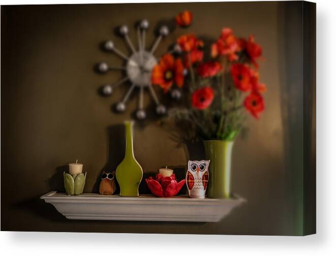 Shelf Canvas Print featuring the photograph Kitchen Shelf by Michael Demagall