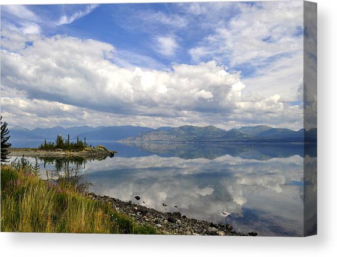 Lake Canvas Print featuring the photograph Kluane Reflections by Cathy Mahnke
