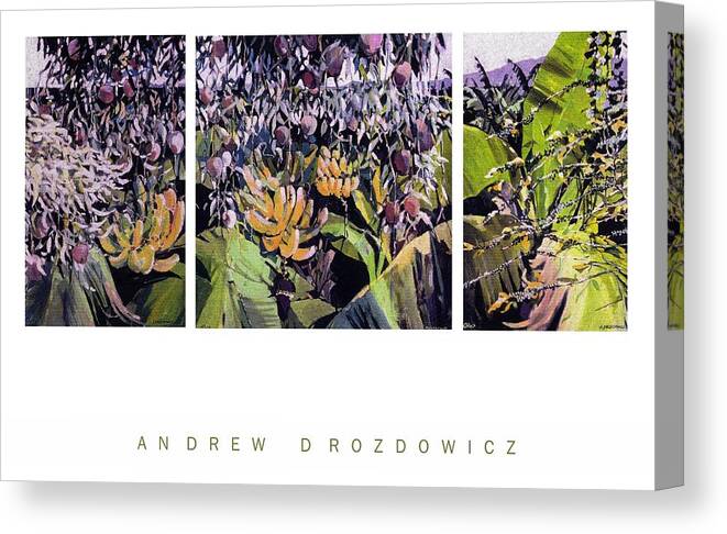 Hawaii Canvas Print featuring the painting Kona Garden by Andrew Drozdowicz