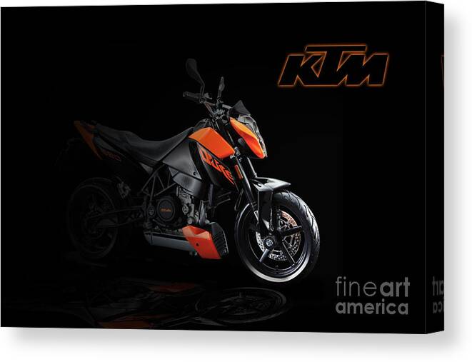 Ktm Canvas Print featuring the digital art KTM Duke 690 by Airpower Art