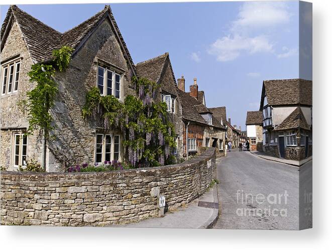 Lacock Canvas Print featuring the photograph Lacock village in Wiltshire England by Robert Preston