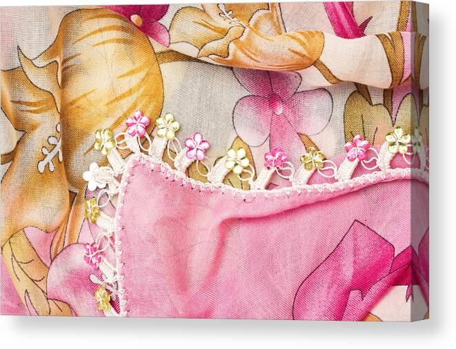 Accessory Canvas Print featuring the photograph Ladies' scarf by Tom Gowanlock