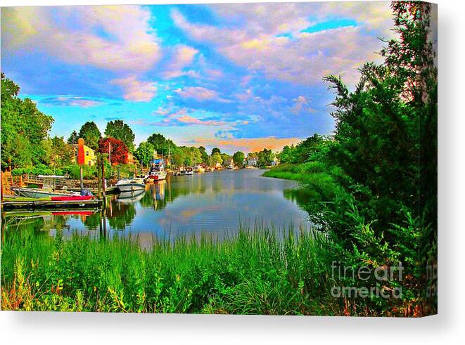 Landscape Canvas Print featuring the photograph Lagoon Sunset by Judy Palkimas