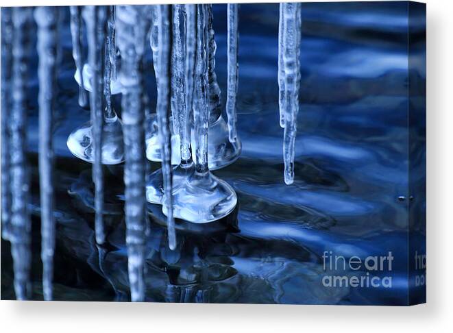 Ice Canvas Print featuring the photograph Lake Ice by Charline Xia