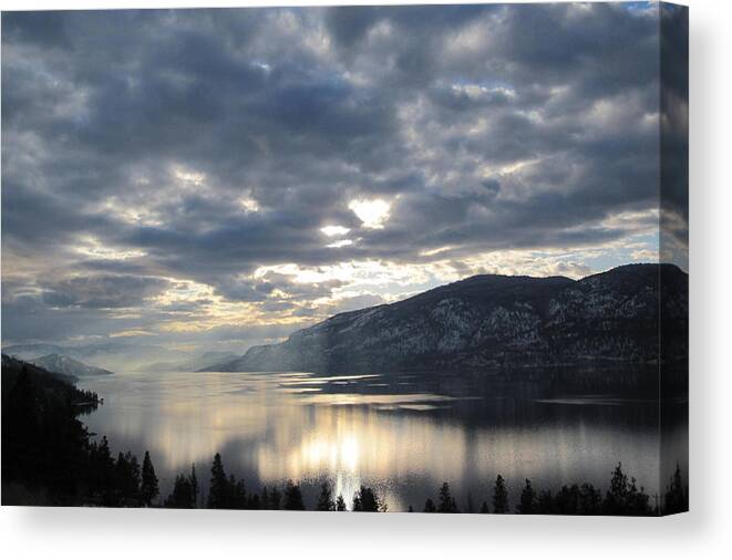 November Canvas Print featuring the photograph Lake in November by Kate Gibson Oswald