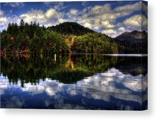 Fall Canvas Print featuring the photograph Lake Santeetlah in Fall by Greg and Chrystal Mimbs
