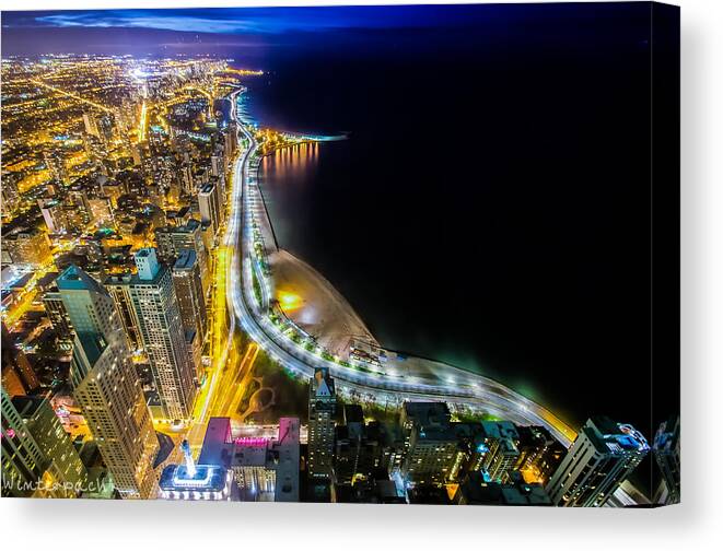 Chicago Canvas Print featuring the photograph Lake Shore Drive Glow by Raf Winterpacht