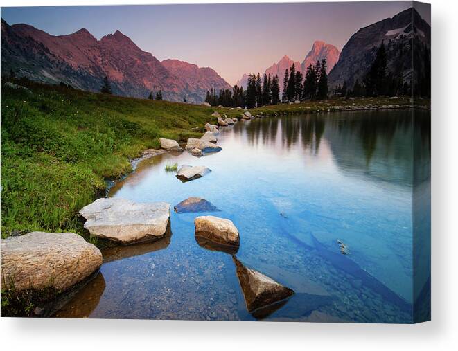 Grass Canvas Print featuring the photograph Lake Solitude by By Sathish Jothikumar